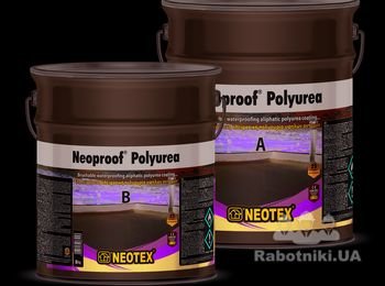 Neoproof Polyurea L 2-компонентное алифатическое, наносимое кистью полимочевинное гидроизоляционное покрытие для крыш, предназначенное для использования в ситуациях, когда требуется высокая механическая прочность и хорошие показатели гидроизоляции. Не образует пузыри, образует влагонепроницаемую пленку, обеспечивает нулевое проникание воды, высокая стойкость к проникновению УФ-лучей и механическим нагрузкам.