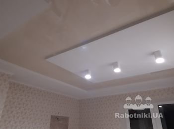 Гипсокартонные потолки с натяжными комбенированы